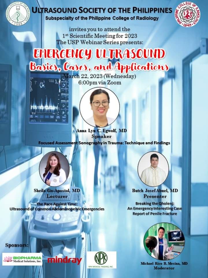 Ultrasound Society of the Philippines 1st Scientific Meeting 2023 (USP Webinar) March 22, 2023
